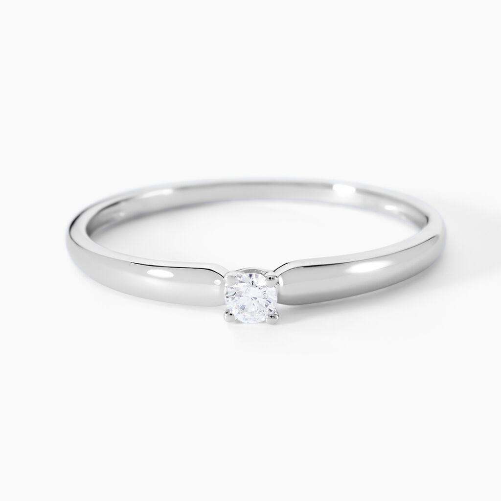 Bague Solitaire Flora Or Blanc Diamant - Solitaires Femme | Marc Orian