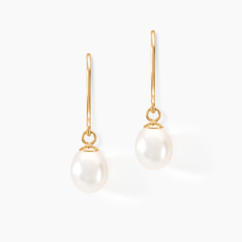 Boucles D'oreilles Pendantes Baroque Or Jaune Perle De Culture - Pendantes Femme | Marc Orian