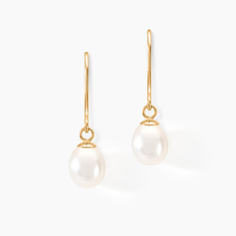Boucles D'oreilles Pendantes Baroque Or Jaune Perle De Culture - Boucles d'oreilles mariage Femme | Marc Orian