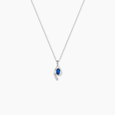 Collier Emotion Or Blanc Saphir Diamant - Colliers avec pierres Femme | Marc Orian