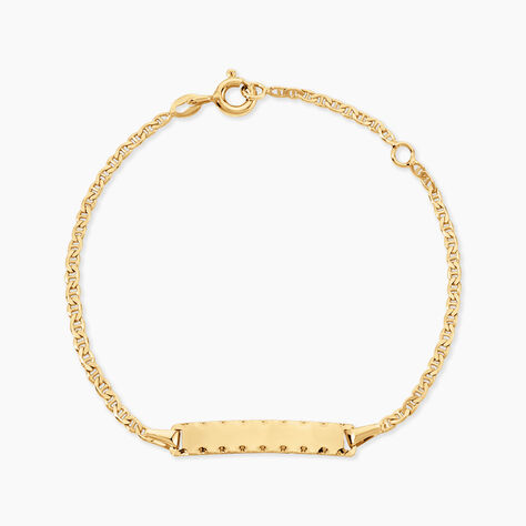 Bracelet Identit&eacute;e Esta Argent Dor&eacute; A L'Or 750/1000 - Gourmettes Femme | Marc Orian