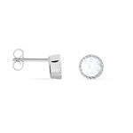 Boucles D'oreilles Puces Anaissa Argent Blanc Oxyde De Zirconium - Puces Femme | Marc Orian