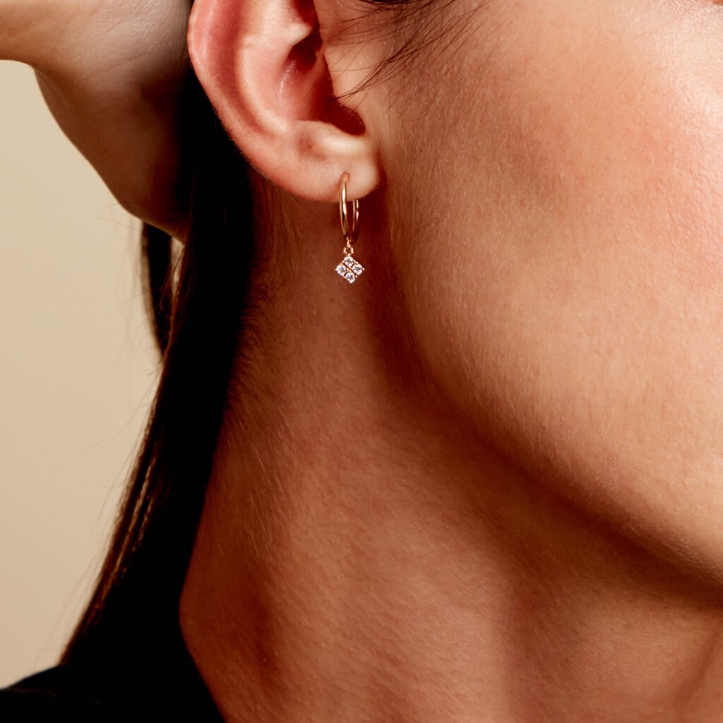Créoles éclat Perlé Plaqué Or Oxyde De Zirconium - Boucles d'oreilles Créoles Femme | Marc Orian