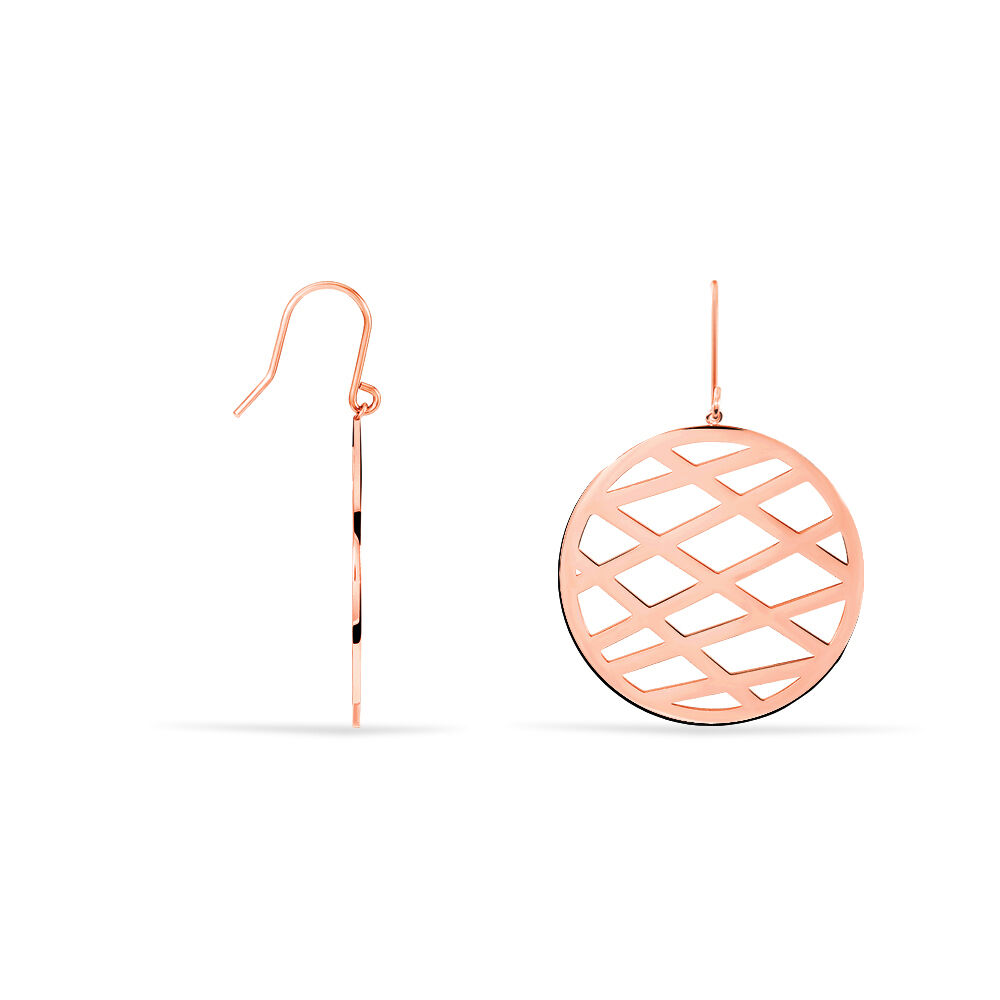 Boucles D'oreilles Pendantes Maelis Acier Rose - Pendantes Femme | Marc Orian