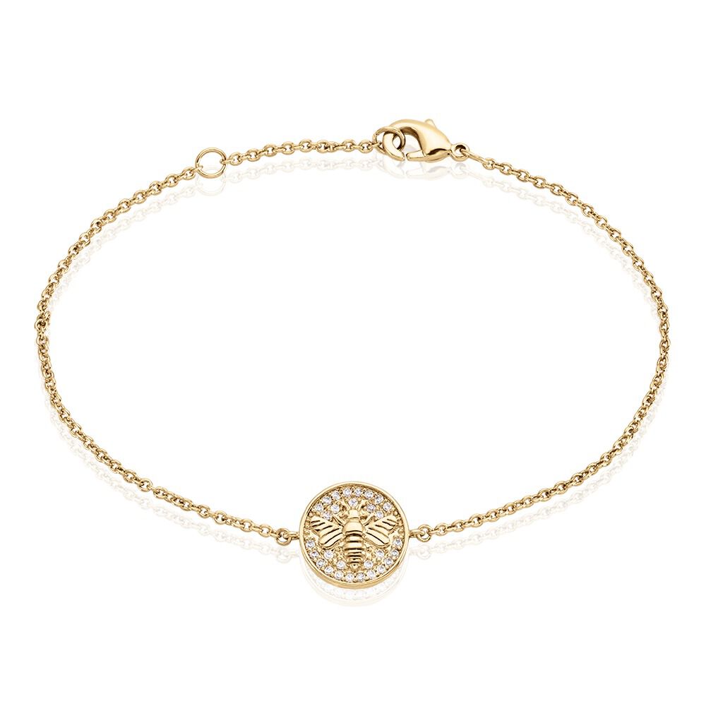 Bracelet Abelha Plaqué Or Jaune Oxyde De Zirconium - Bracelets Medailles Femme | Marc Orian