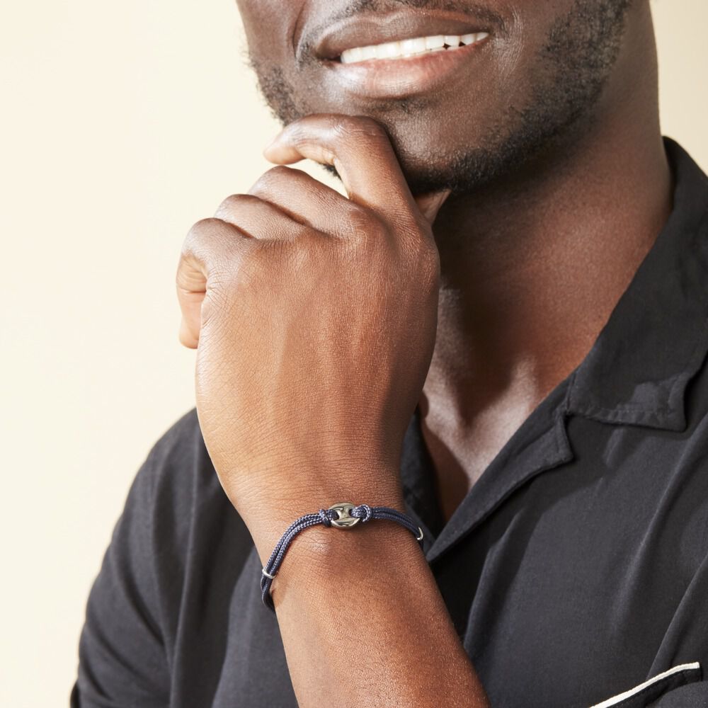 Bracelet Fabrice Acier Blanc - Bracelets cordons Homme | Marc Orian