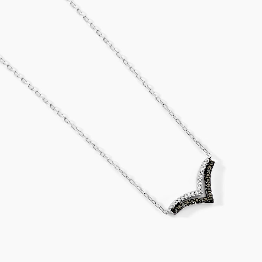 Collier Kirabo Or Blanc Diamant - Colliers avec pierres Femme | Marc Orian