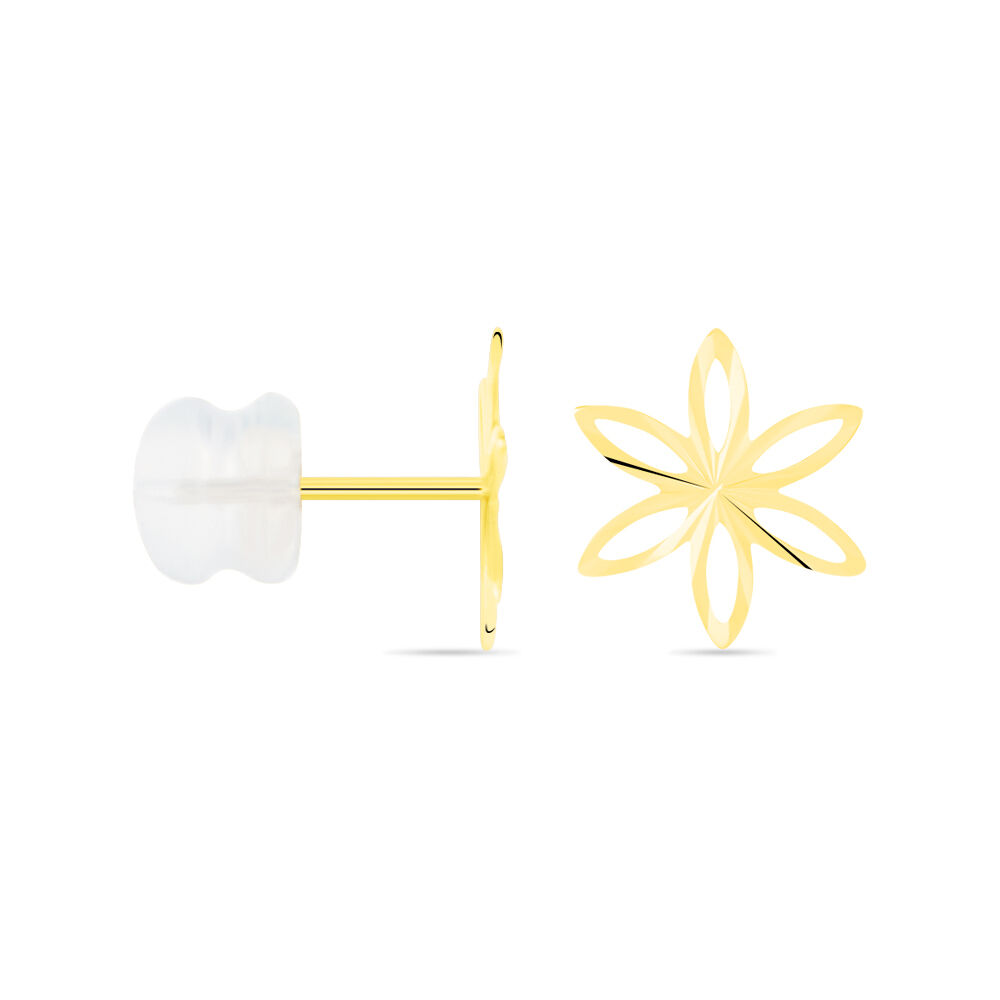 Boucles D'oreilles Puces Philine Fleur Or Jaune - Puces Femme | Marc Orian