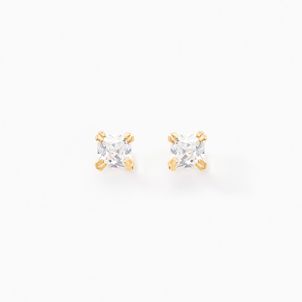 Boucles D'oreilles Puces Doreen Or Jaune Oxyde De Zirconium - Puces Famille | Marc Orian