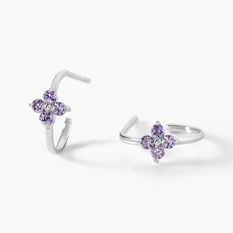 Creoles Argent Blanc Blossom Bash Oxyde De Zirconium - Cr&eacute;oles Femme | Marc Orian