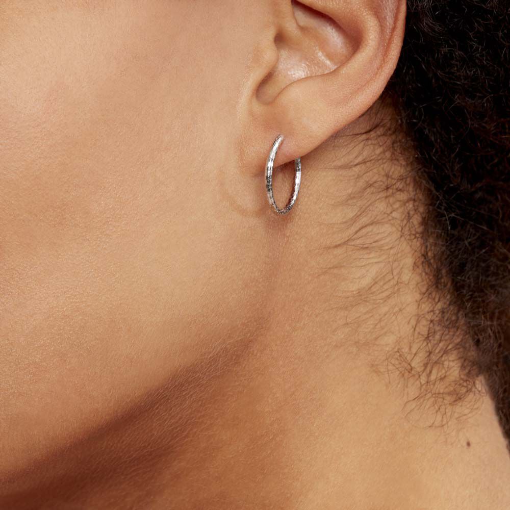 Créoles Argent Blanc Agathe - Créoles Femme | Marc Orian