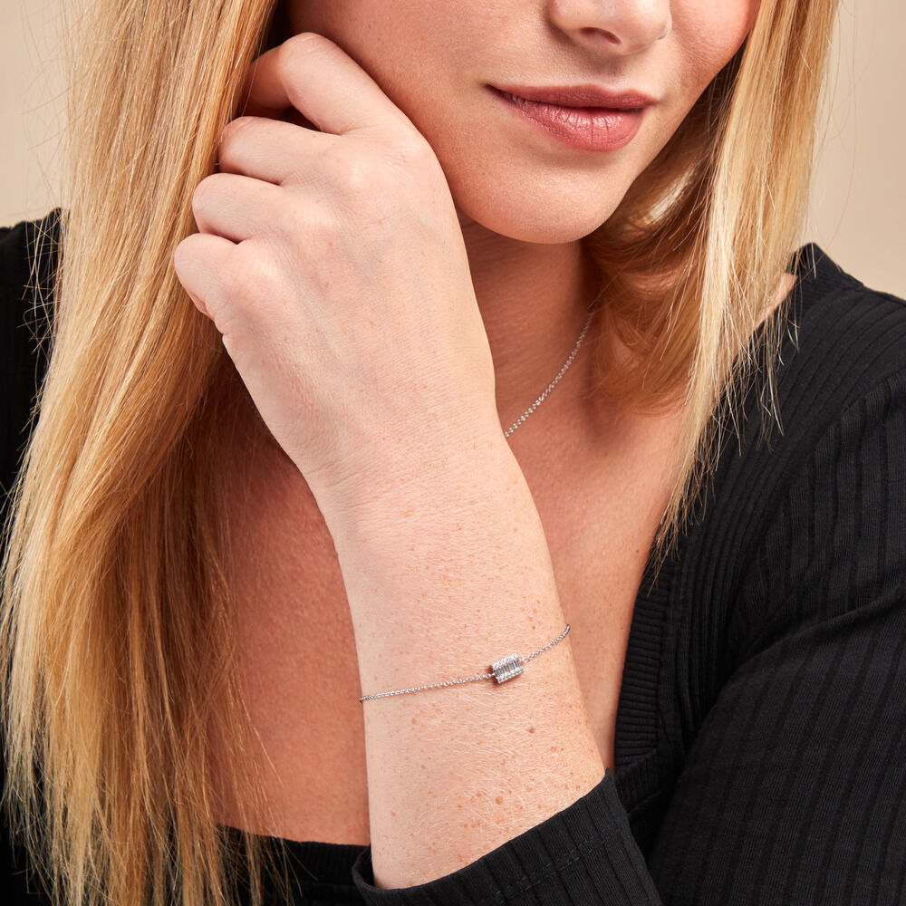 Bracelet Baroque Party Argent Blanc Oxyde De Zirconium - Bracelets chaînes Femme | Marc Orian