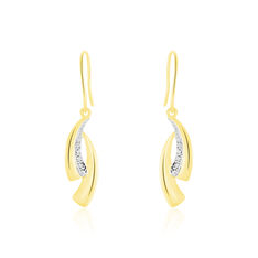 Boucles D'oreilles Pendantes Aube Or Bicolore Diamant - Boucles d'oreilles Pendantes Femme | Marc Orian