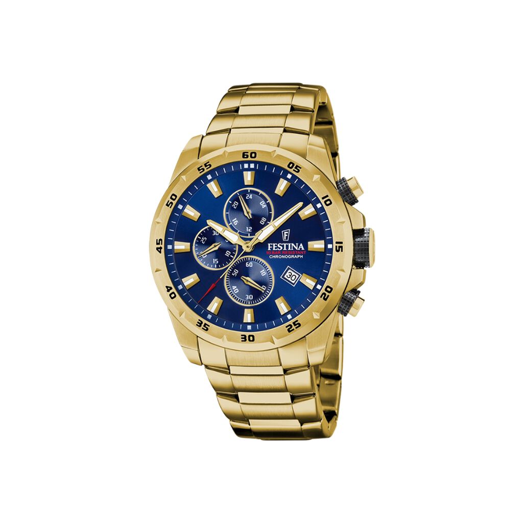 Montre Festina Timeless Chronograph Bleu - Montres &eacute;tanches Homme | Marc Orian
