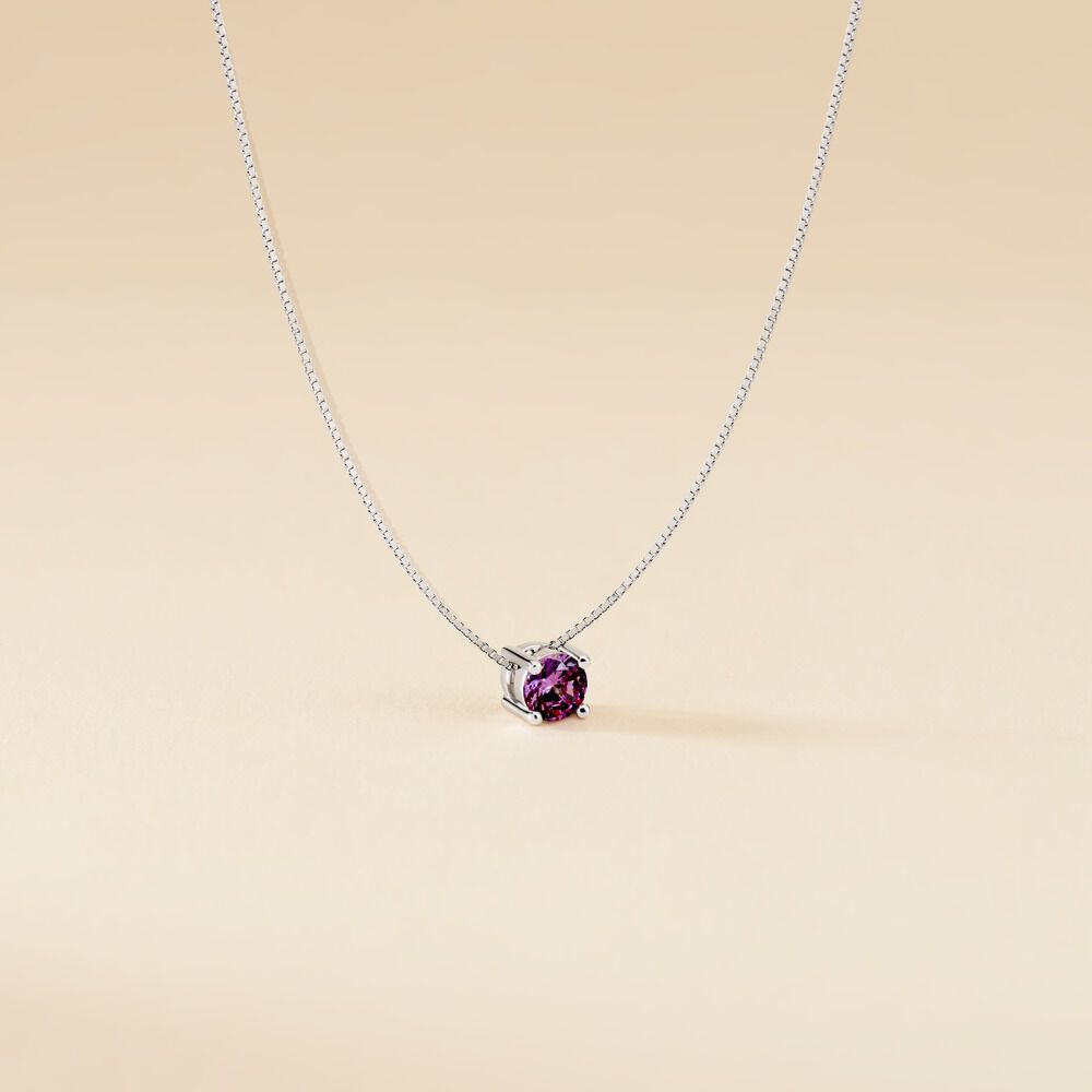 Collier Solitaire Argent Blanc Rio Santa Teresa Oxyde De Zirconium - Colliers solitaires Femme | Marc Orian