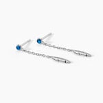 Boucles D'oreilles Pendantes Lottie Argent Blanc Turquoise - Pendantes Femme | Marc Orian