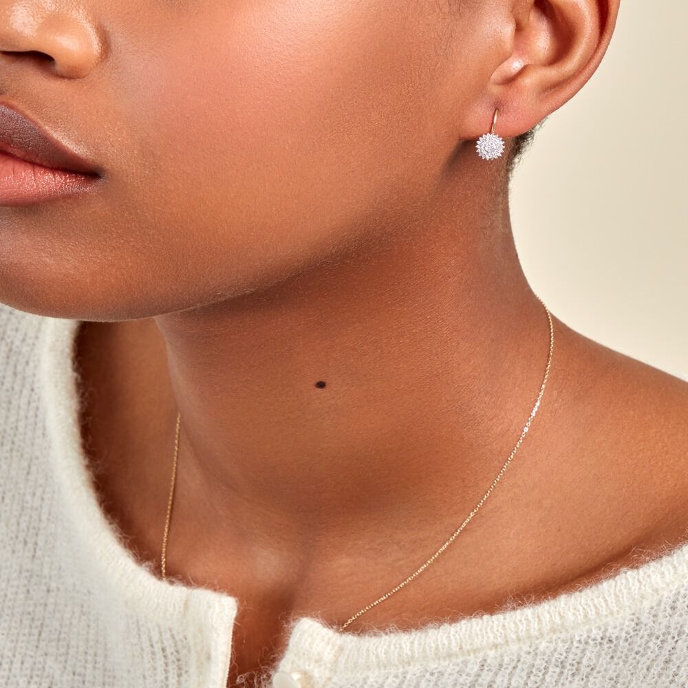 Boucles D'oreilles Pendantes Veronick Or Jaune Diamant -  Femme | Marc Orian