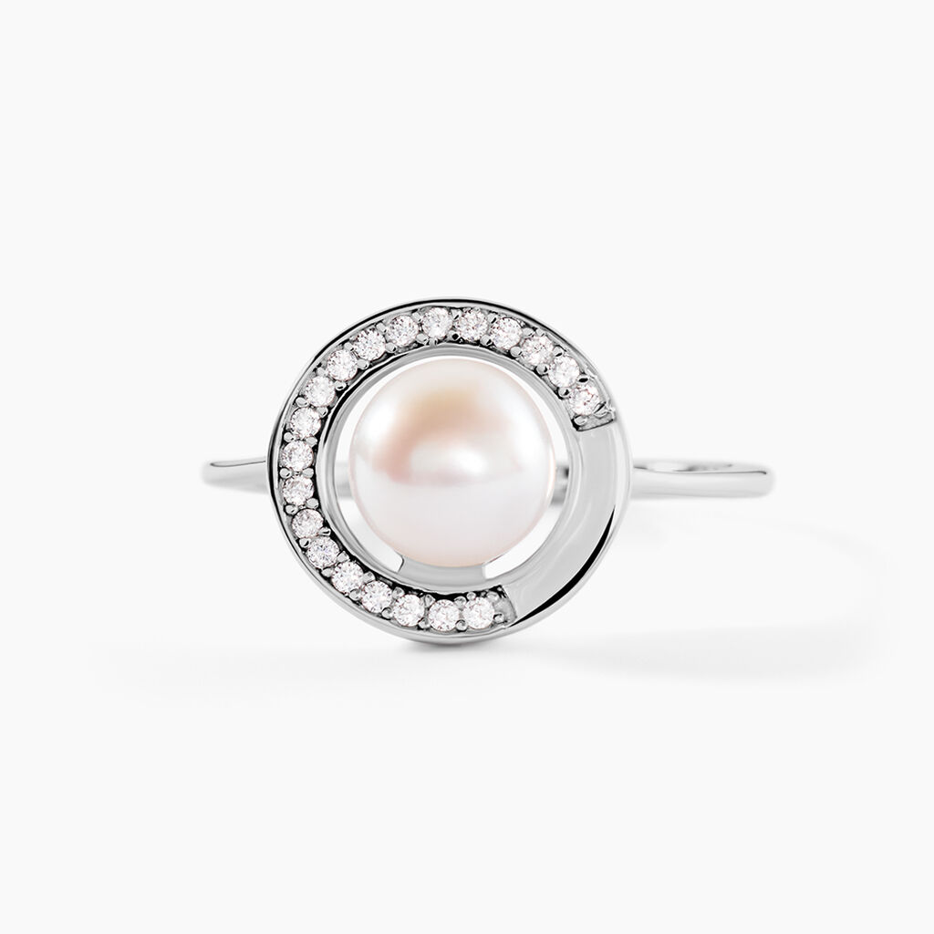Bague Lenka Argent Blanc Perle De Culture Et Oxyde De Zirconium - Bijoux fantaisie Femme | Marc Orian