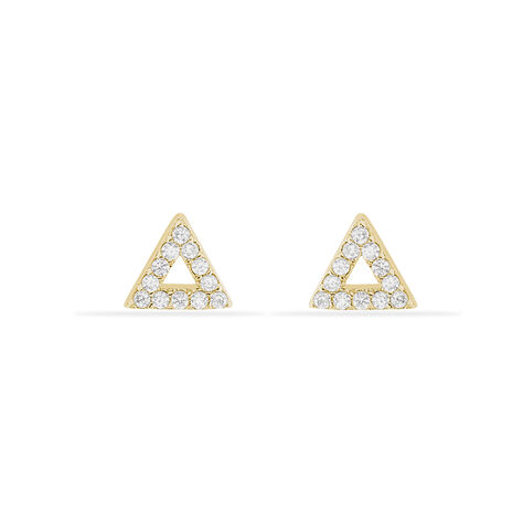 Boucles D'oreilles Courtney Plaqué Or Jaune Oxydes De Zirconium - Puces Femme | Marc Orian