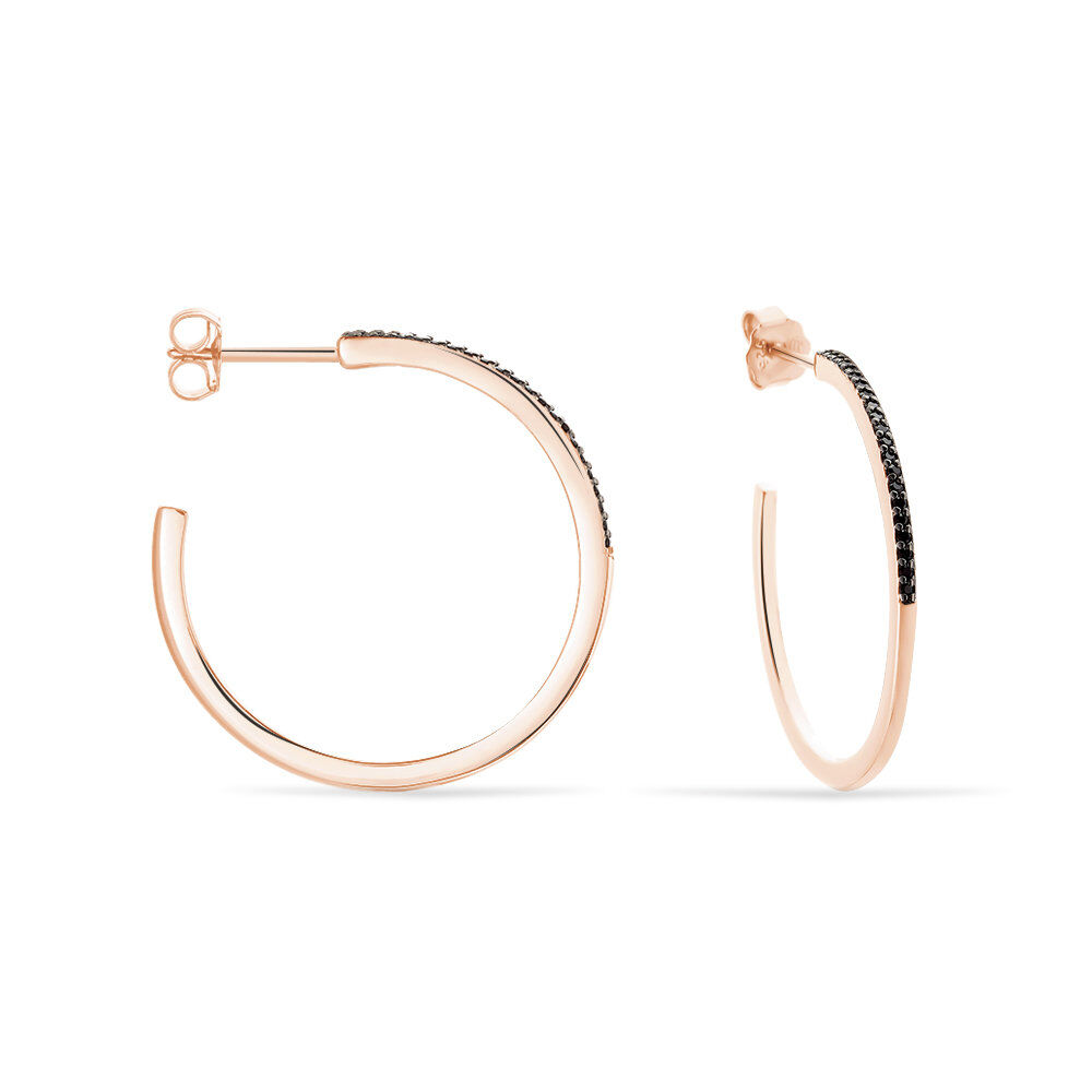 Créoles Vincenette Rondes Argent Rose Oxyde De Zirconium - Créoles Femme | Marc Orian