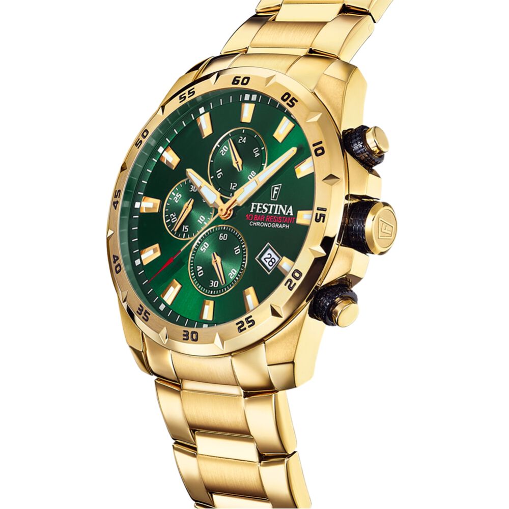 Montre Festina Timeless Chronograph Vert - Montres &eacute;tanches Homme | Marc Orian