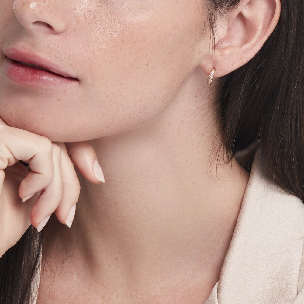 Créoles Sahar Plaqué Or Jaune Oxyde De Zirconium - Créoles Femme | Marc Orian