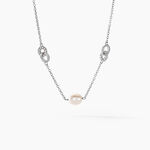 Collier Gaetane Argent Blanc Perle De Culture Oxyde De Zirconium - Colliers avec pierres Femme | Marc Orian