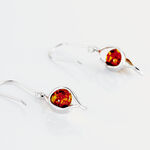 Boucles D'oreilles Pendantes Hilarionne Argent Blanc Ambre - Pendantes Femme | Marc Orian