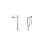 Boucles D'oreilles Pendantes Isalis Argent Blanc Oxyde De Zirconium - Pendantes Femme | Marc Orian