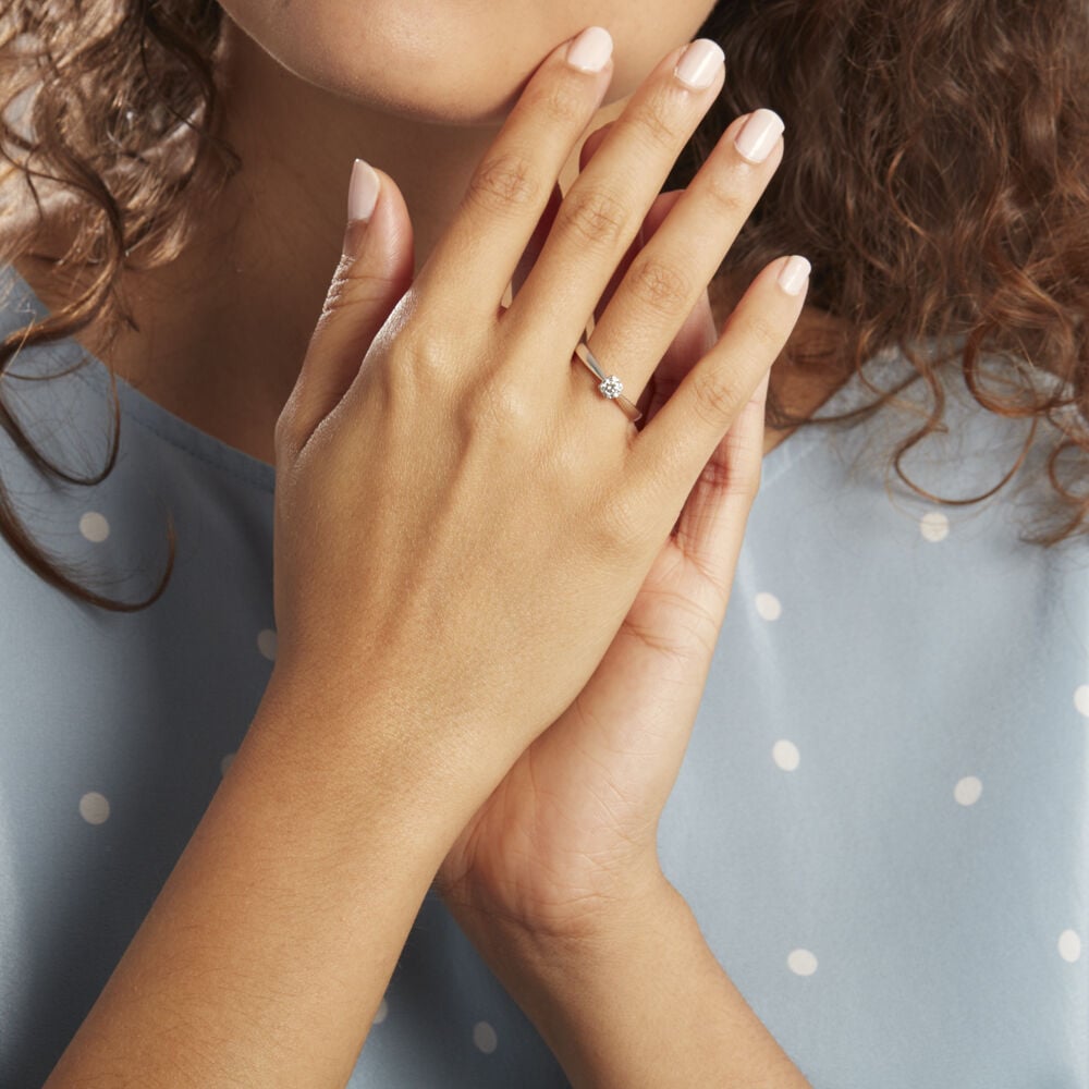 Bague Solitaire Vicoeuria Or Blanc Diamant Synthétique - Solitaires Femme | Marc Orian