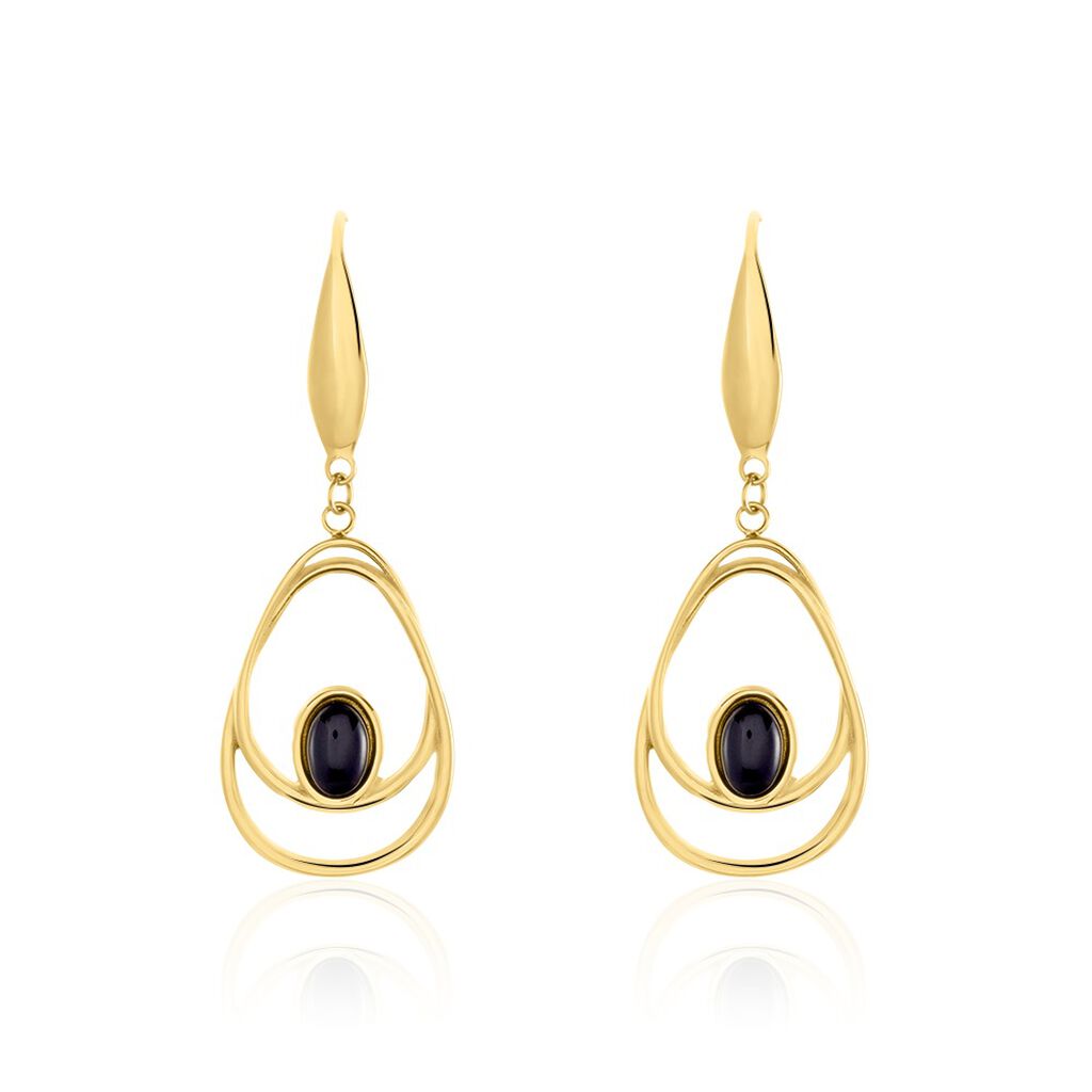 Boucles D'oreilles Pendantes Acier Doré Ruben Agate - Pendantes Femme | Marc Orian