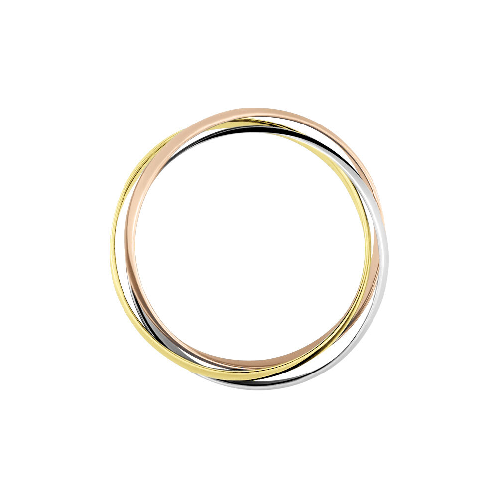 Alliance Entrelacee Ruban Plat Or Tricolore - Alliances duo Famille | Marc Orian