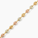 Bracelet Dami Maille Grain De Caf&eacute; Or Tricolore - Bracelets mailles Homme | Marc Orian