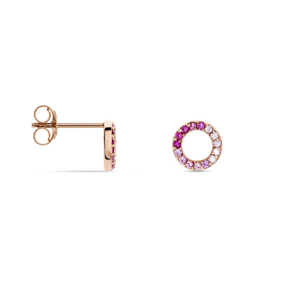 Boucles D'oreilles Puces Neptunus Argent Rose Oxyde De Zirconium - Puces Femme | Marc Orian