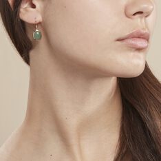 Boucles D'oreilles Pendantes Veina Plaque Or Jaune Aventurine - Boucles d'oreilles Pendantes Femme | Marc Orian