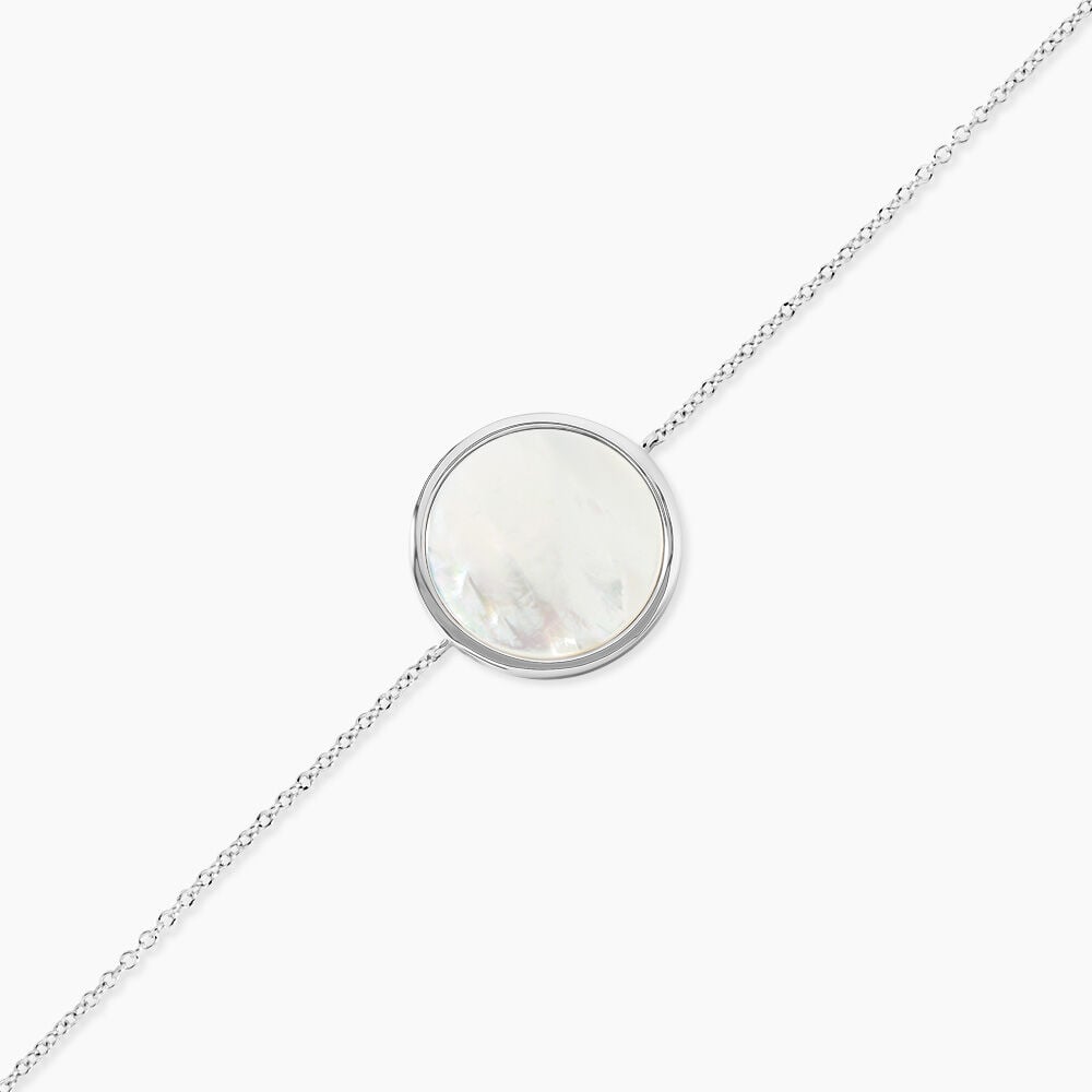 Bracelet Zealie Argent Blanc Nacre - Bracelets Medailles Femme | Marc Orian
