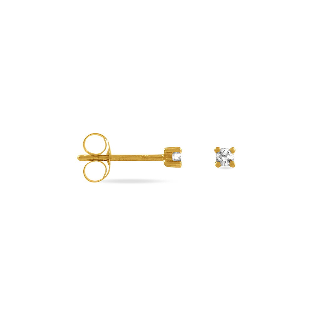Boucles D'oreilles Puces Clavie Or Jaune Diamant - Puces Femme | Marc Orian