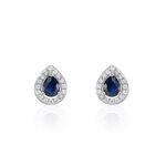 Boucles D'oreilles Puces Or Blanc Elheme Saphir - Puces Femme | Marc Orian