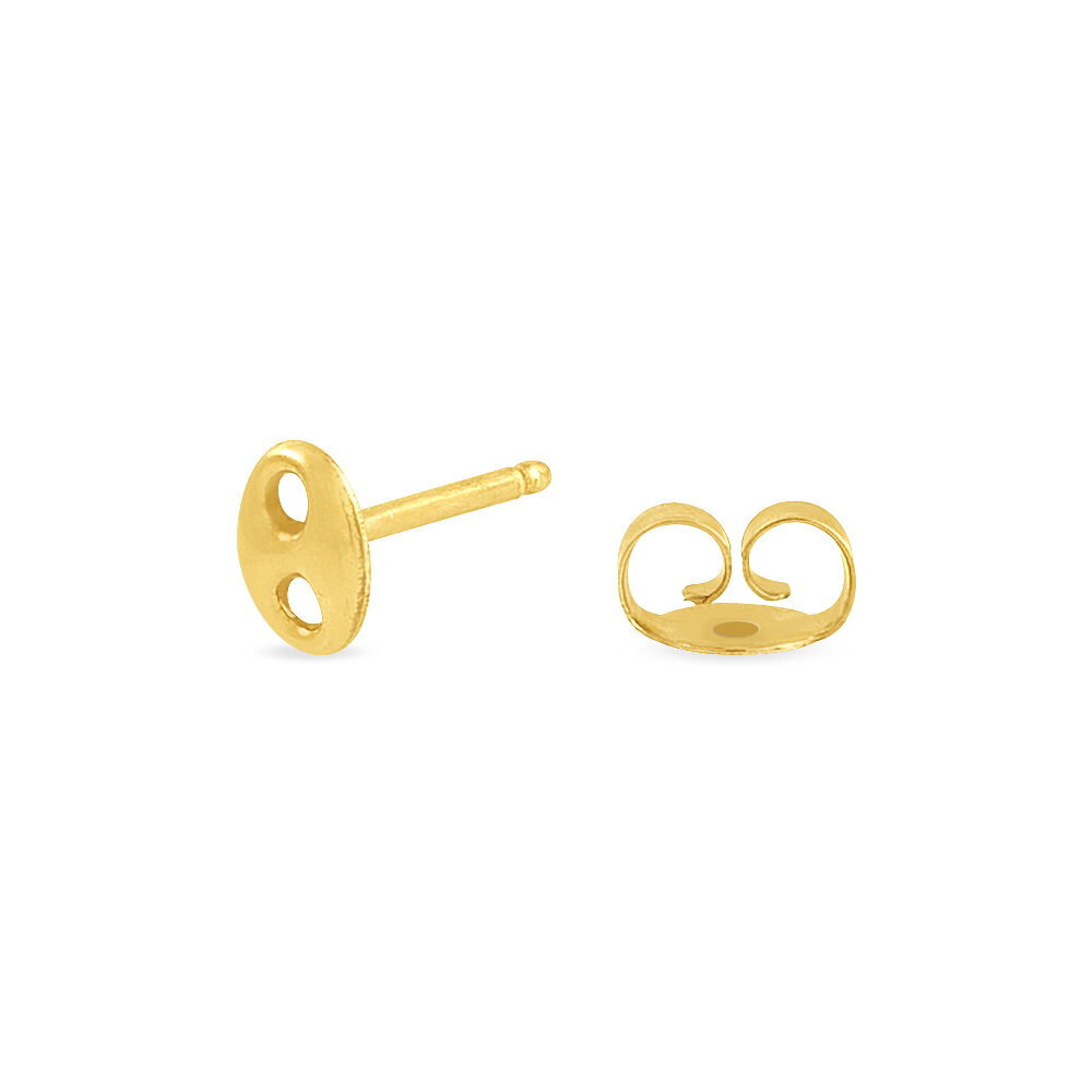 Boucles D'oreilles Puces Cara Grain De Cafe Or Jaune - Puces Femme | Marc Orian