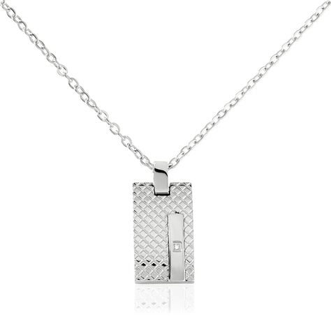 Collier Phebus Him Acier Blanc Diamant - Colliers avec pierres Homme | Marc Orian