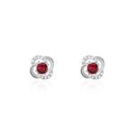 Boucles D'oreilles Puces Argent Blanc Clover Verre Oxydes De Zirconium - Puces Femme | Marc Orian