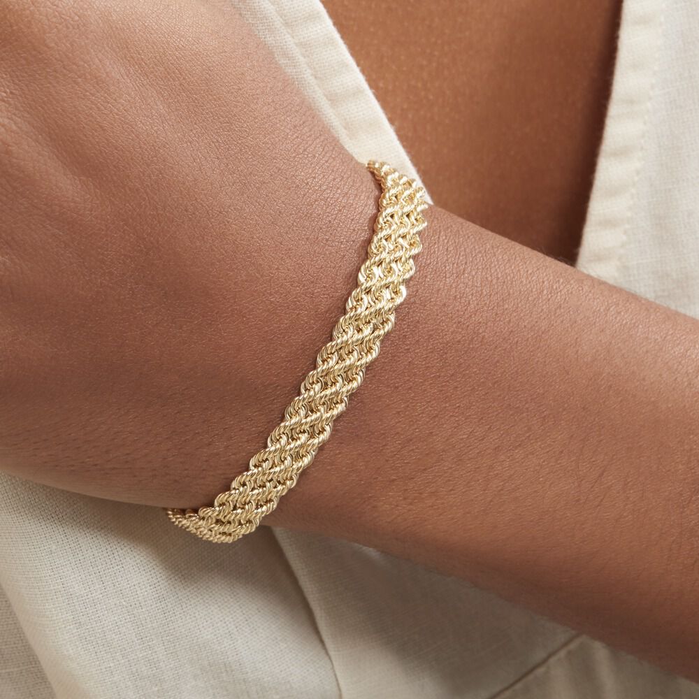 Bracelet Jerry Maille Corde 3 Rangs Or Jaune - Bracelets mailles Femme | Marc Orian