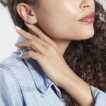 Boucles D'oreilles Puces Tylvina Argent Blanc Oxyde De Zirconium - Puces Femme | Marc Orian