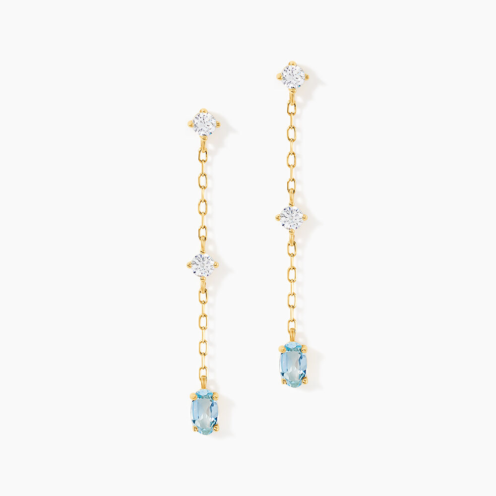 Boucles D'Oreilles Pendantes Thurayya Or Jaune Topaze Oxyde De Zirconium - Pendantes Femme | Marc Orian