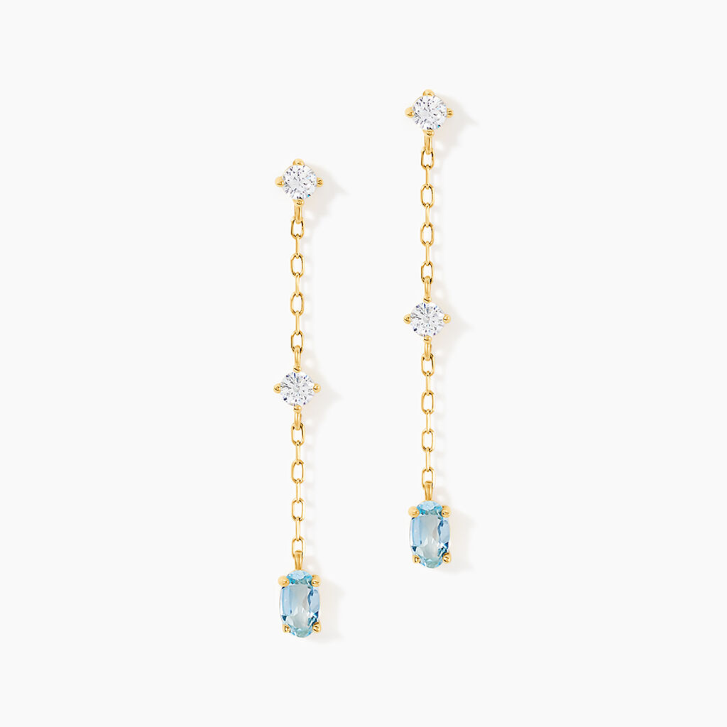 Boucles D'Oreilles Pendantes Thurayya Or Jaune Topaze Oxyde De Zirconium - Pendantes Femme | Marc Orian