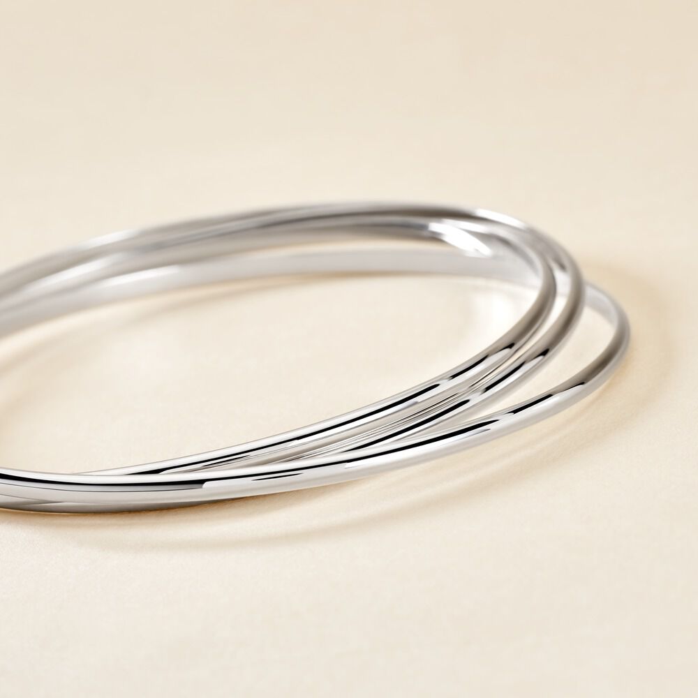 Bracelet Jonc Hugoline Argent Blanc - Bracelets joncs Femme | Marc Orian