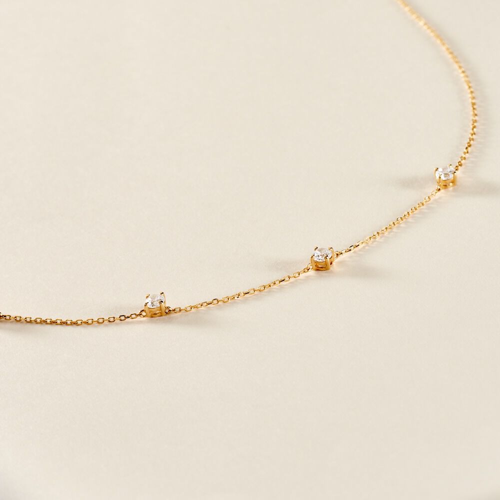 Collier Ethere Or Jaune Oxyde De Zirconium - Colliers avec pierres Femme | Marc Orian