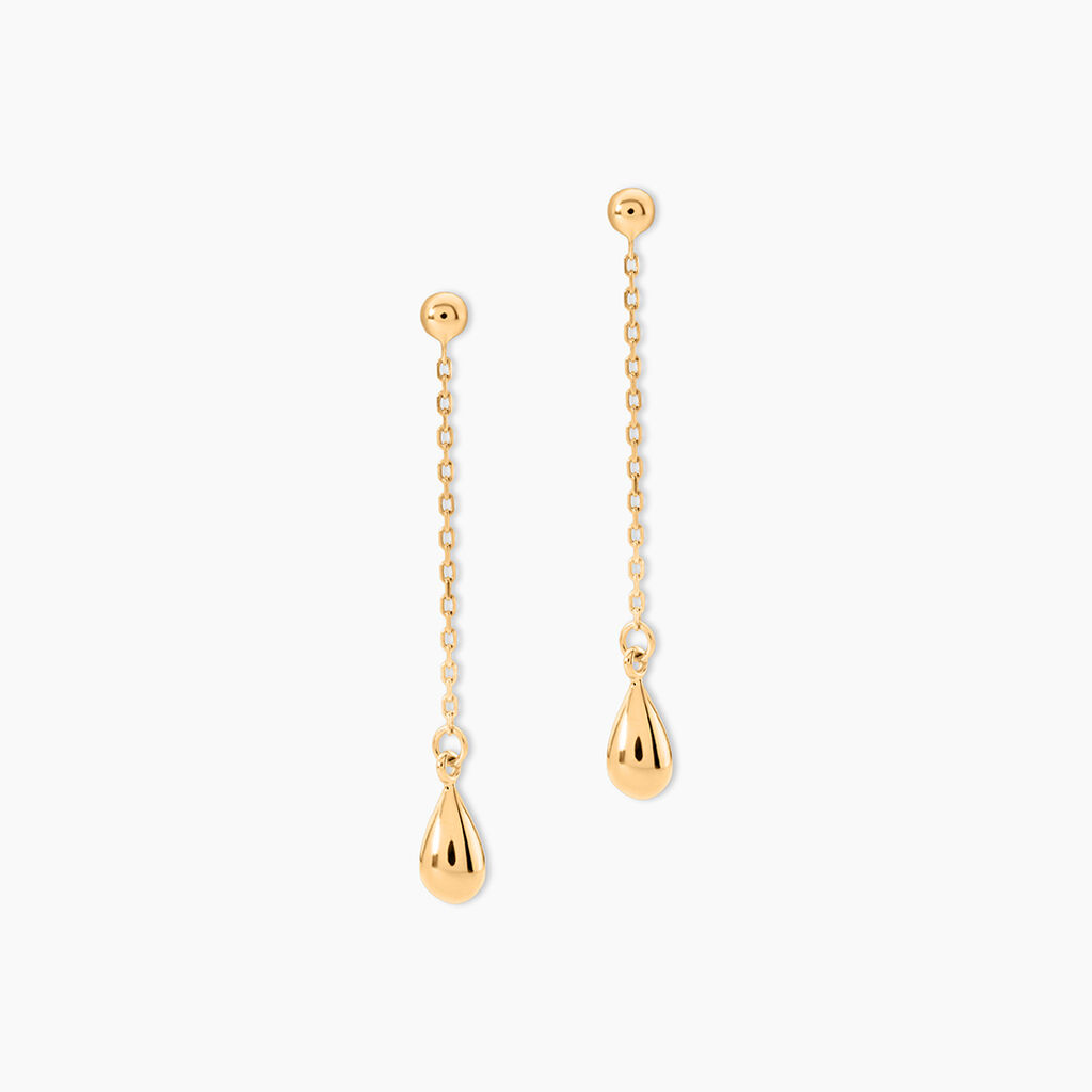 Boucles D'Oreilles Pendantes Maheva Plaqu&eacute; Or Jaune - Pendantes Femme | Marc Orian
