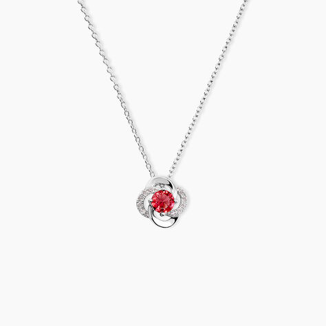 Collier Argent Blanc Clover Verre Oxydes De Zirconium - Colliers avec pierres Femme | Marc Orian