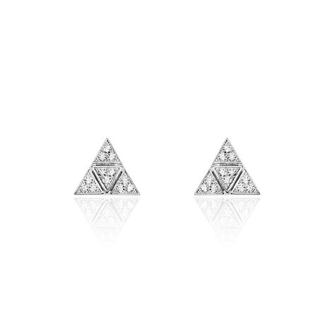 Boucles D'oreilles Puces Mathilde Argent Blanc Oxyde De Zirconium - Puces Femme | Marc Orian